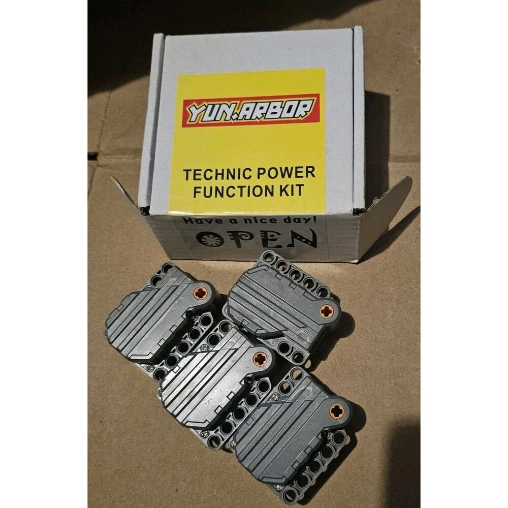 Pull Back Motor Set, 4 Pack Gray Technical Building Blocks, Compatible with...
